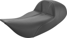 SADDLEMEN Dominator Solo Seat - Extended Reach - w/o Backrest - Black w/ Gray Stitching - FLHR/FLHX '97-'07 897-06-0042