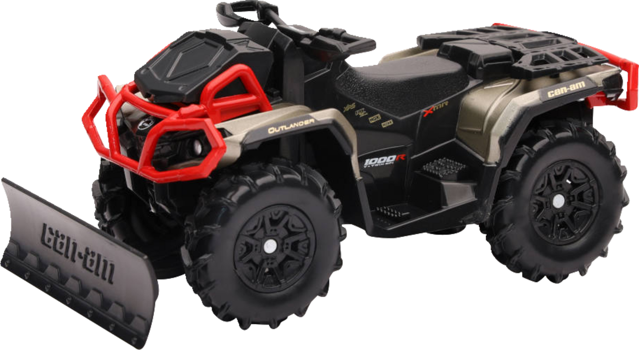NEW RAY TOYS Mini Outlander w/ Snow Plow - 1:18 Scale - Black/Brown/Red - with Plow 07383