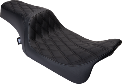 DRAG SPECIALTIES SEATS Predator 1Up Seat - Vinyl - Double Diamond Black Stitch - FLH '08-'23 0801-1483
