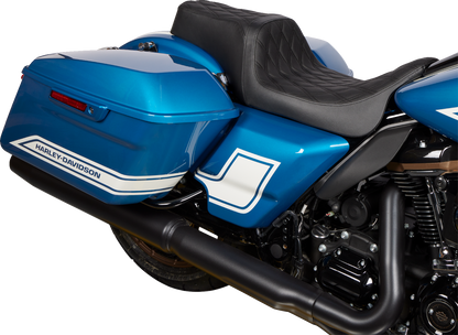 DRAG SPECIALTIES SEATS Predator 1Up Seat - Vinyl - Double Diamond Black Stitch - FLH '08-'23 0801-1483