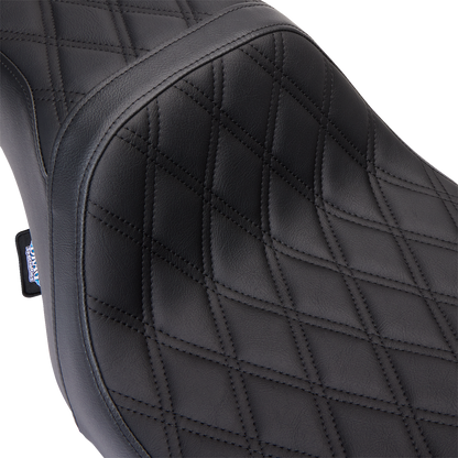 DRAG SPECIALTIES SEATS Predator 1Up Seat - Vinyl - Double Diamond Black Stitch - FLH '08-'23 0801-1483