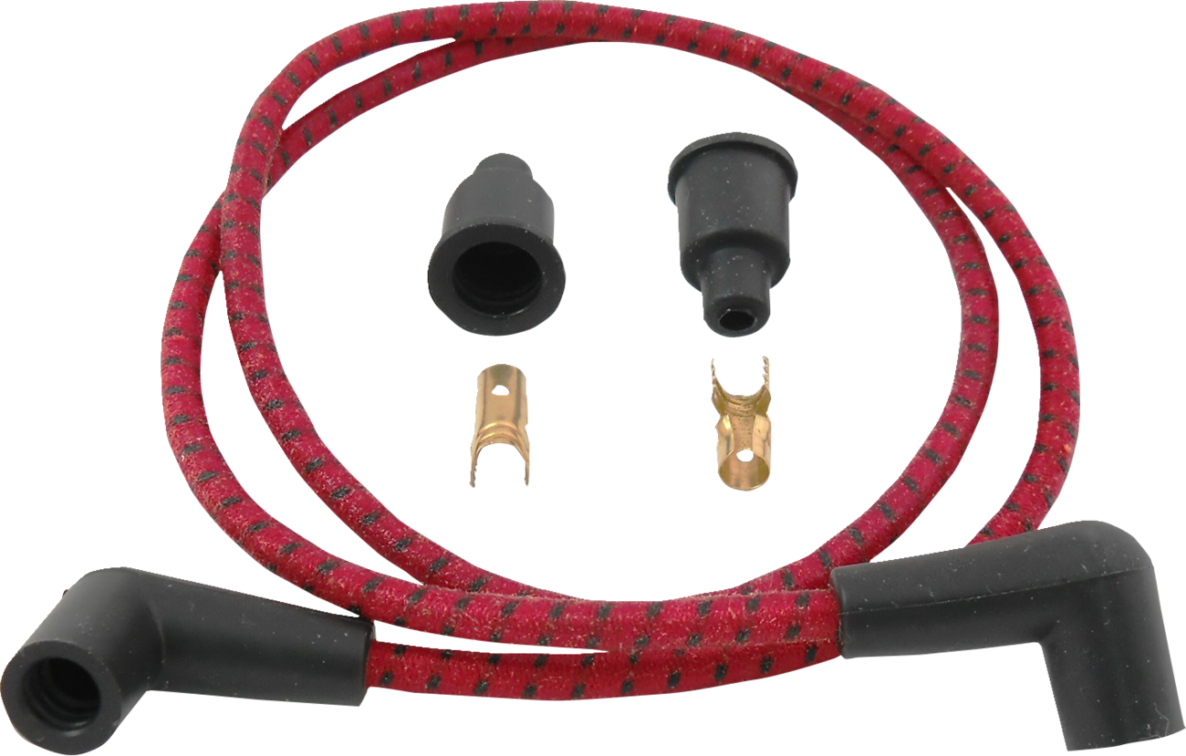 DRAG SPECIALTIES Plug Wires - Braided - Red/Black 40175