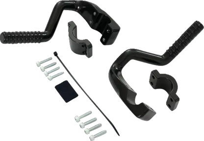 SHOW CHROME Adjustable Highway Pegs - Satin Black - Can-Am 41-422BK