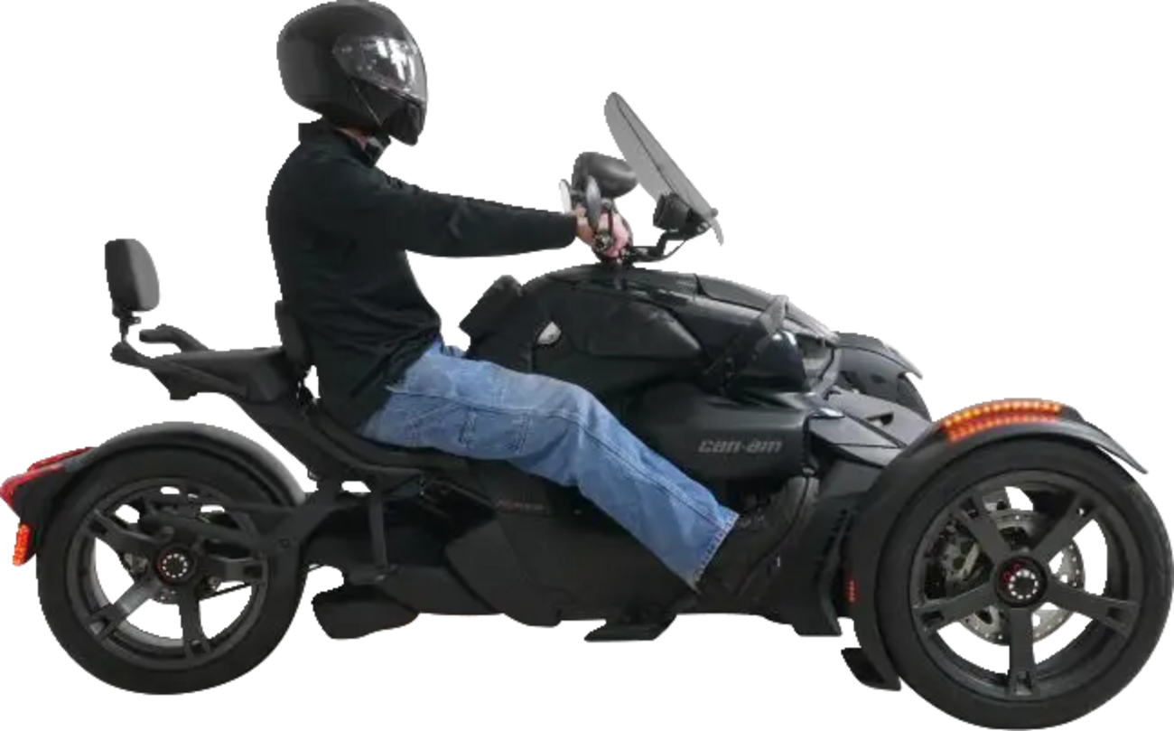 SHOW CHROME Adjustable Highway Pegs - Satin Black with Contrast Cut - Can-Am 41-422