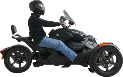 SHOW CHROME Adjustable Highway Pegs - Satin Black with Contrast Cut - Can-Am 41-422