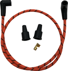 DRAG SPECIALTIES Plug Wires - Braided - Orange/Black 40177
