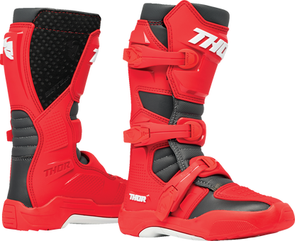 THOR Youth Blitz XR Boots - Red/Charcoal - US 1 3411-0752