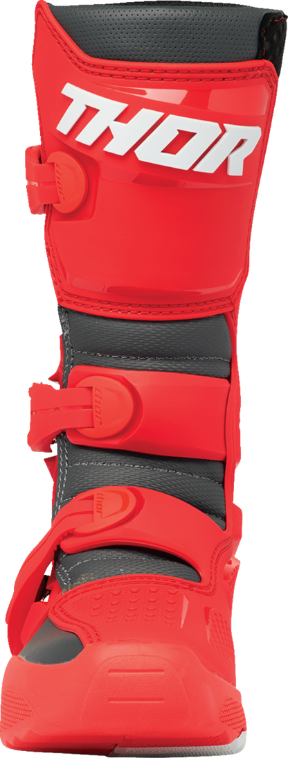 THOR Youth Blitz XR Boots - Red/Charcoal - US 4 3411-0755