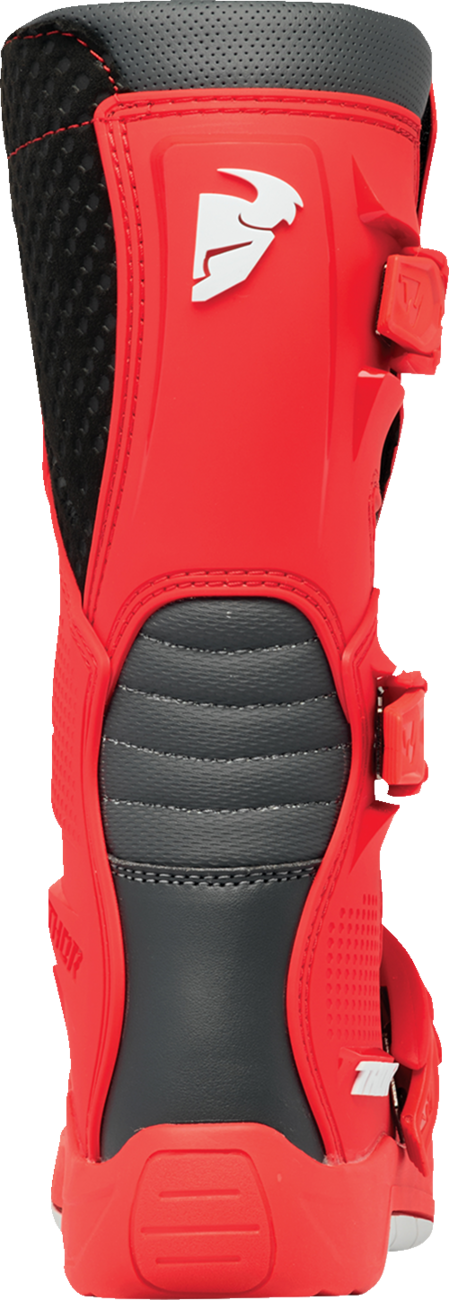 THOR Youth Blitz XR Boots - Red/Charcoal - US 4 3411-0755