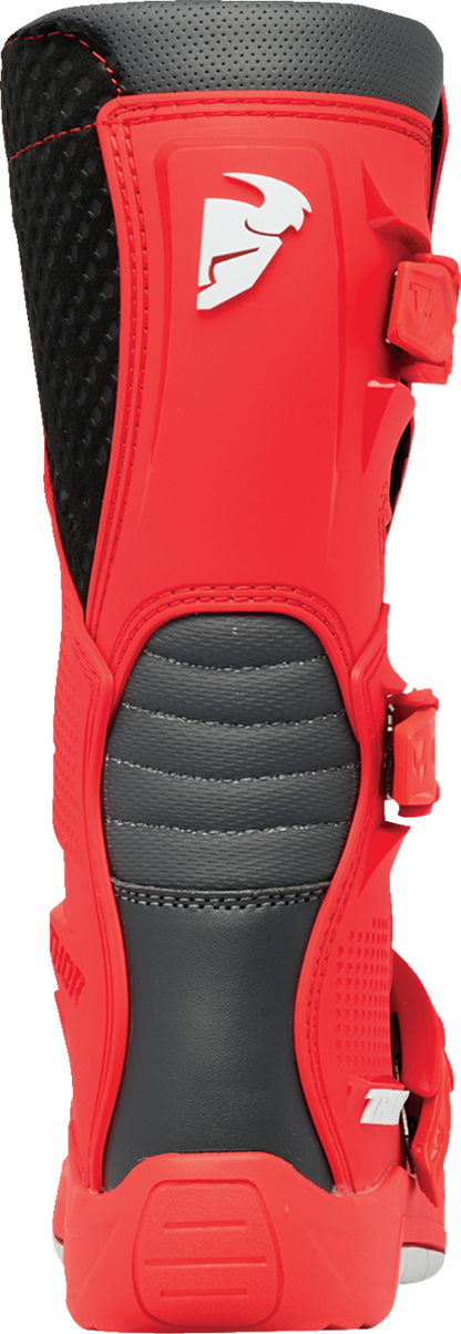 THOR Youth Blitz XR Boots - Red/Charcoal - US 4 3411-0755