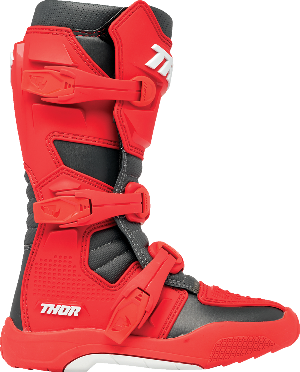 THOR Youth Blitz XR Boots - Red/Charcoal - US 4 3411-0755