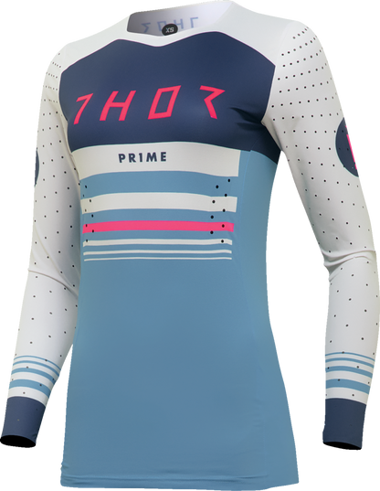 THOR Women's Prime Blaze Jersey - Blue Steel/Vintage White - XS 2911-0283