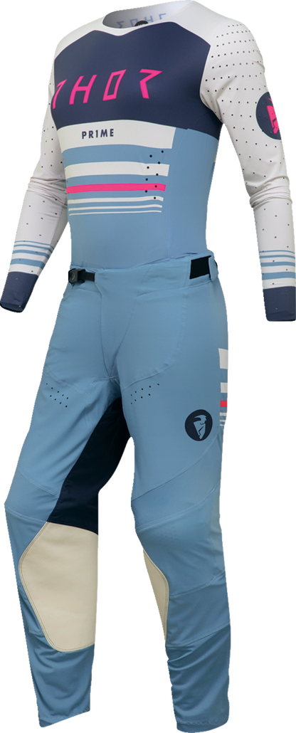 THOR Women's Prime Blaze Jersey - Blue Steel/Vintage White - XS 2911-0283