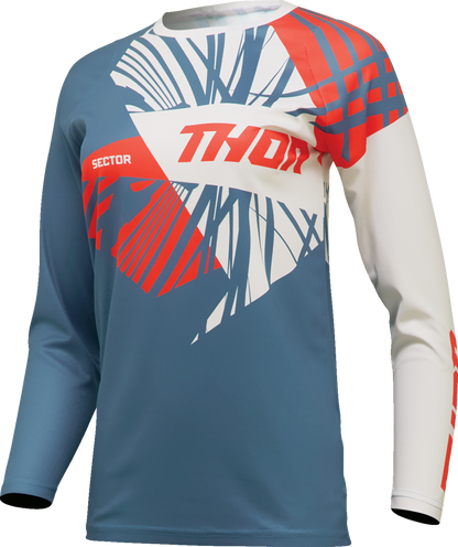THOR Women's Sector Split Jersey - Blue Steel/Vintage White - Small 2911-0295