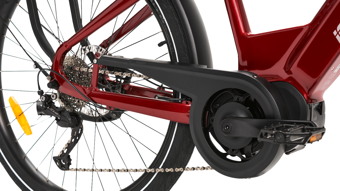 IGO ELECTRIC BIKES Discovery Rosemont LS E-Bike - Burgundy - Step Through 100-212-000