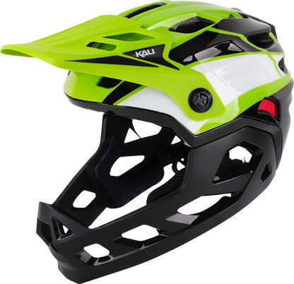 KALI Child Maya Full Face Helmet - Race - Gloss Lime/White/Black - OS 0221923322
