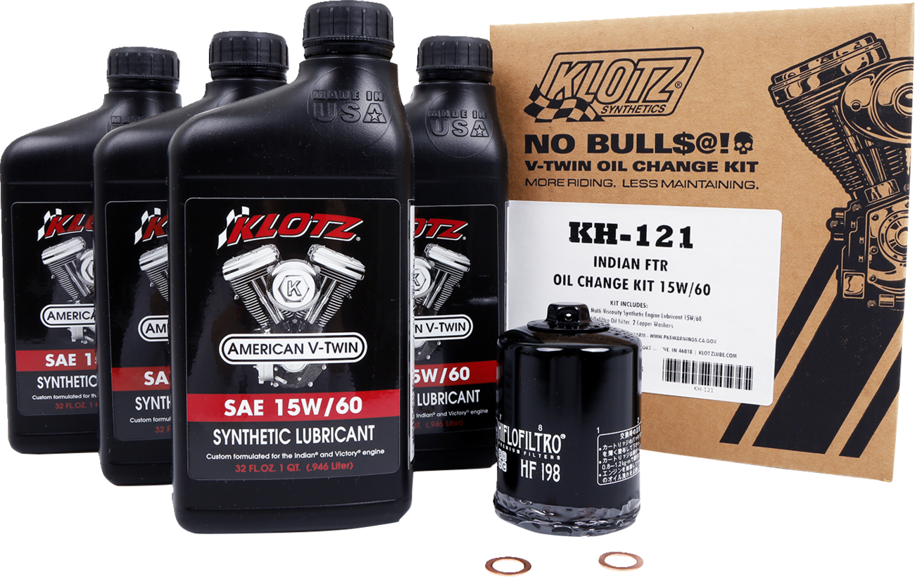 KLOTZ OIL Oil Change Kit - Indian FTR - 15W-60 KH-121