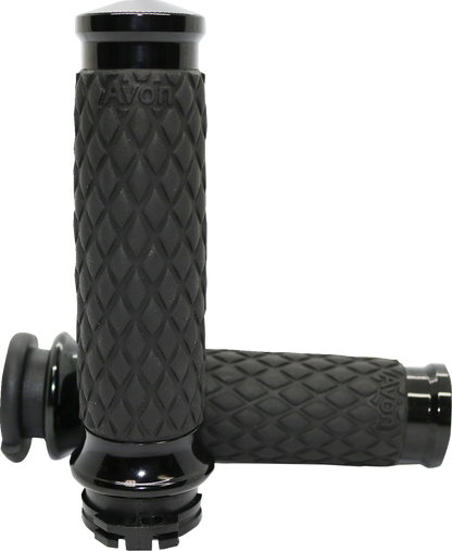AVON GRIPS Diamond Contour Grips - Black - TBW DIA-65-ANO-FLY