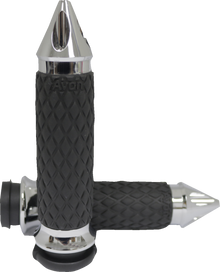 AVON GRIPS Diamond Contour Grips - Spike - Chrome DIA-60-CH-SPIKE