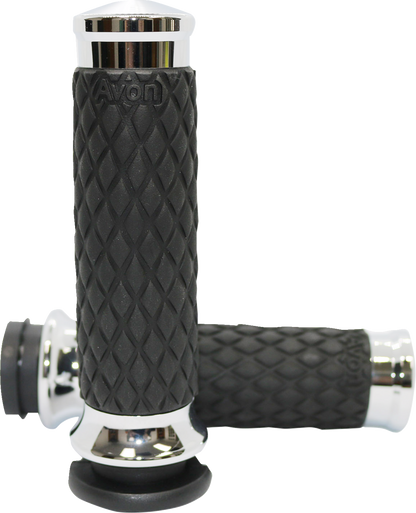 AVON GRIPS Diamond Contour Grips - Chrome DIA-60-CH