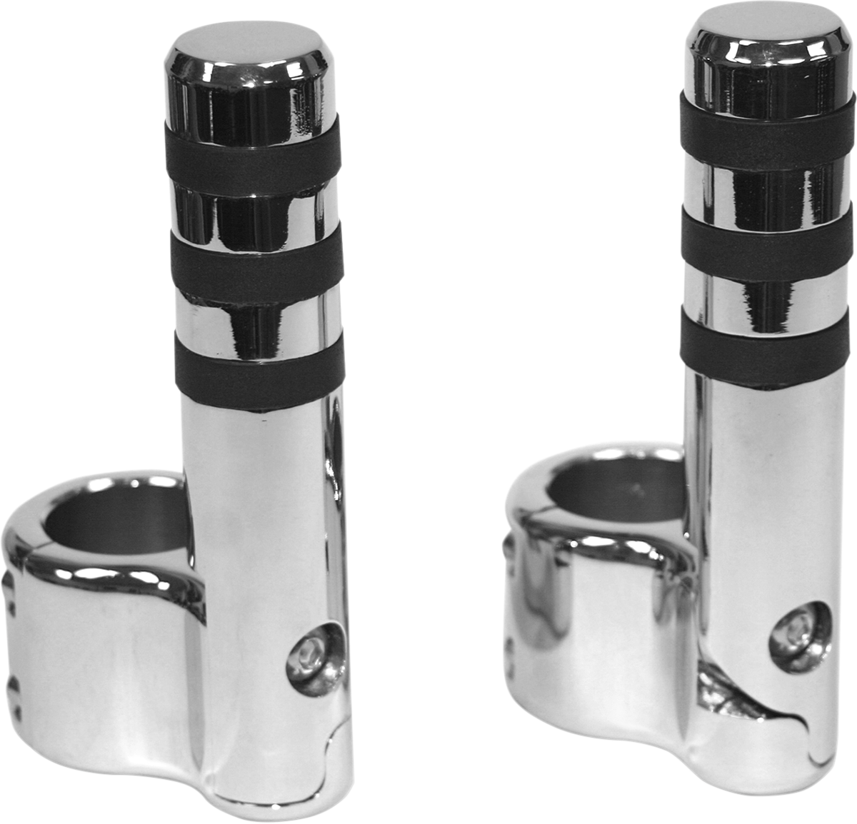 LINDBY Clamp-On 3-Band Foot Peg - Chrome 715