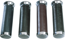 PARTS UNLIMITED Leather-Covered Grips - Black 45-1122B-BC324