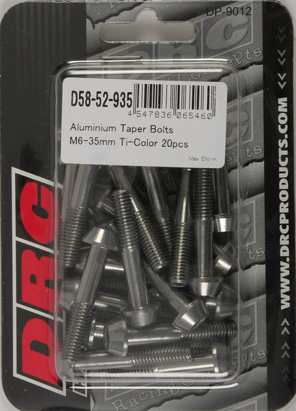 Aluminum Taper Bolts Titanium M6x35mm 20/Pk