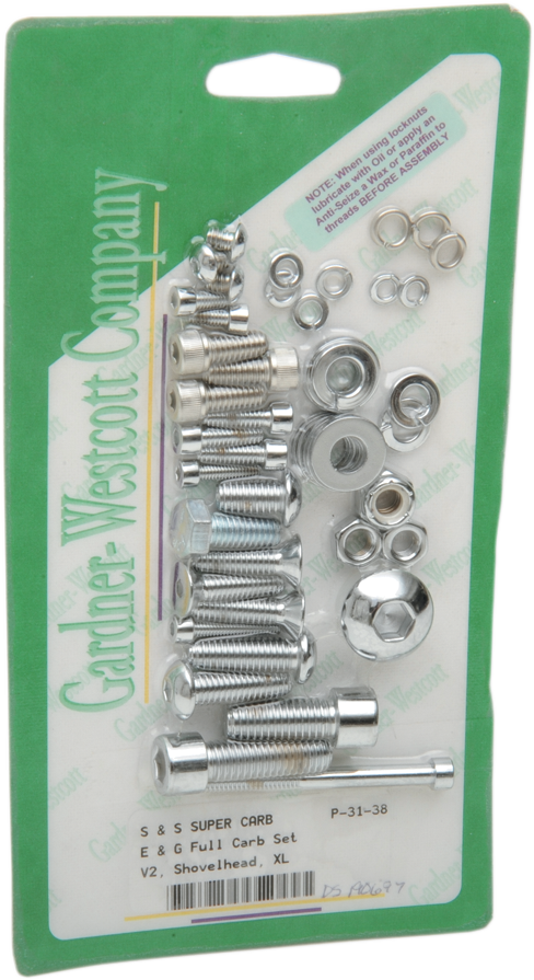 GARDNER-WESTCOTT Bolt Kit - S&S E/G Carburetor - Body/Air Cleaner - Socket-Head - Chrome P-31-38