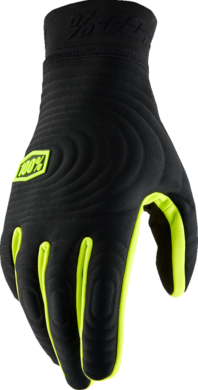 100% Brisker Xtreme Gloves - Black/Fluo Yellow - Medium 10030-00002