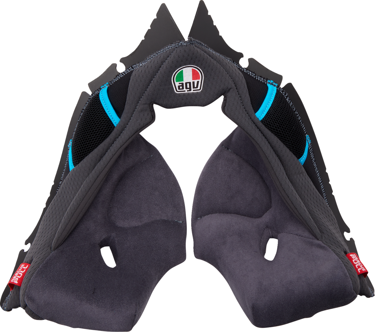 AGV Pista GP RR Cheek Pads - Gray/Cyan - XL 201850005623GXL