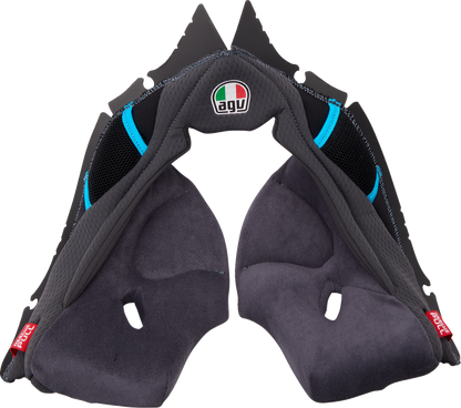 AGV Pista GP RR Cheek Pads - Gray/Cyan - 2XL 201850005623G2X