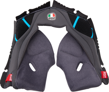 AGV Pista GP RR Cheek Pads - Gray/Cyan - 2XL 201850005623G2X
