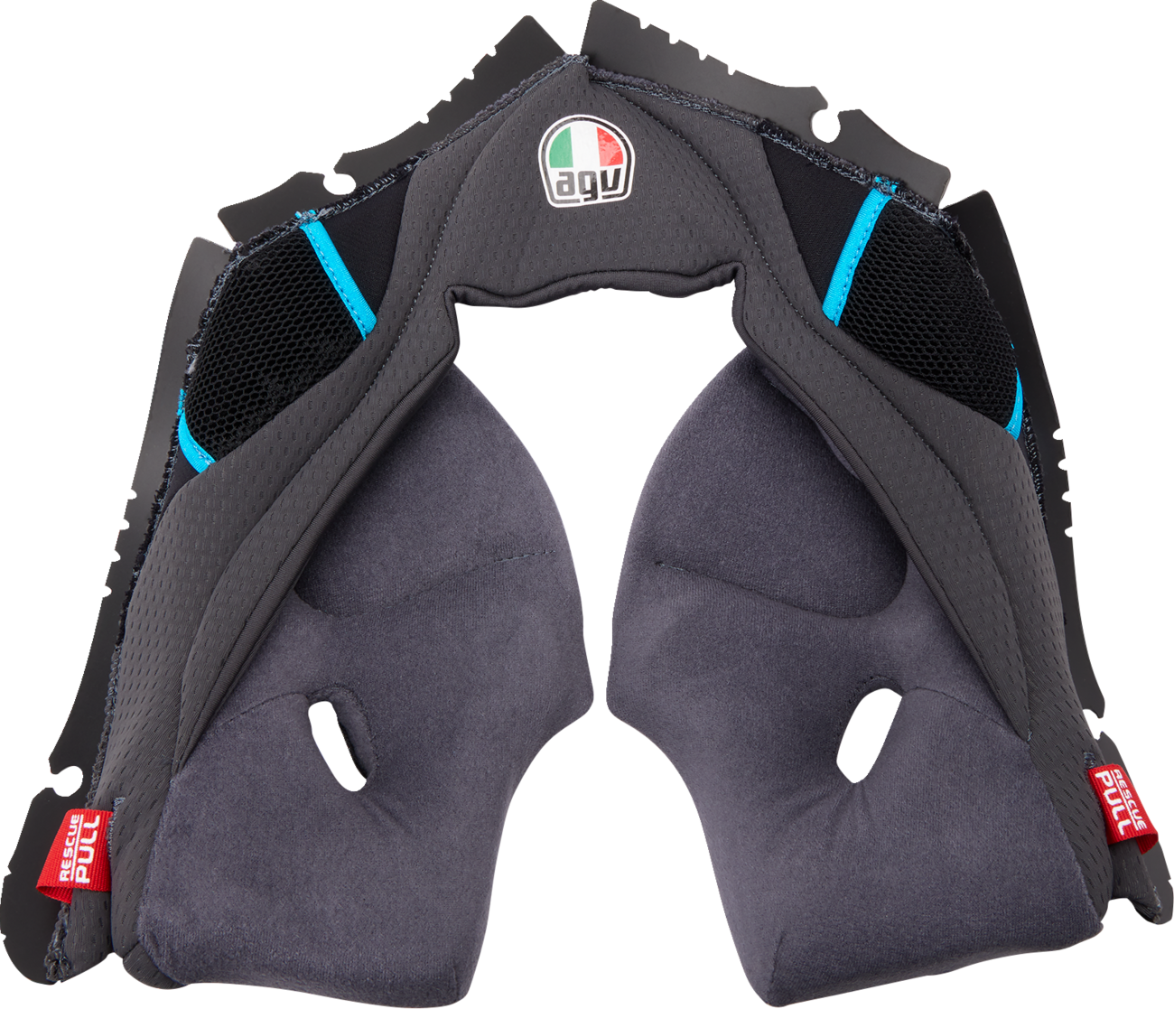 AGV Pista GP RR Cheek Pads - Gray/Cyan - XL 201850005623GXL