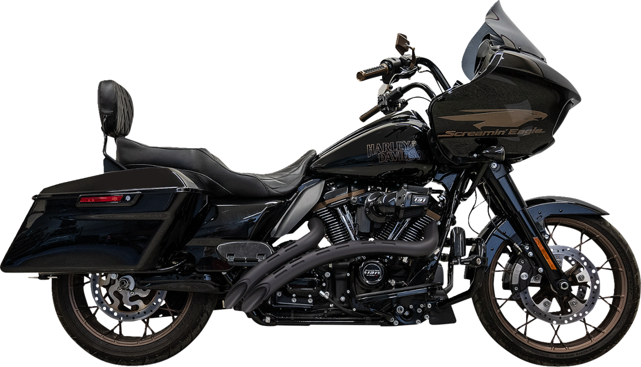 BASSANI XHAUST Sweeper Radial Exhaust System with Slotted Heat Shields - Black 1F22FB