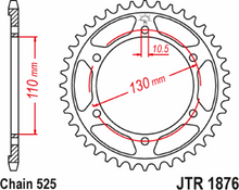 JT SPROCKETS Rear Sprocket - 42 Tooth - Yamaha JTR1876.42