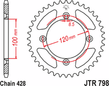 JT SPROCKETS Rear Sprocket - 46 Tooth - Yamaha JTR798.46