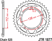 JT SPROCKETS Rear Sprocket - 45 Tooth - Yamaha JTR1877.45