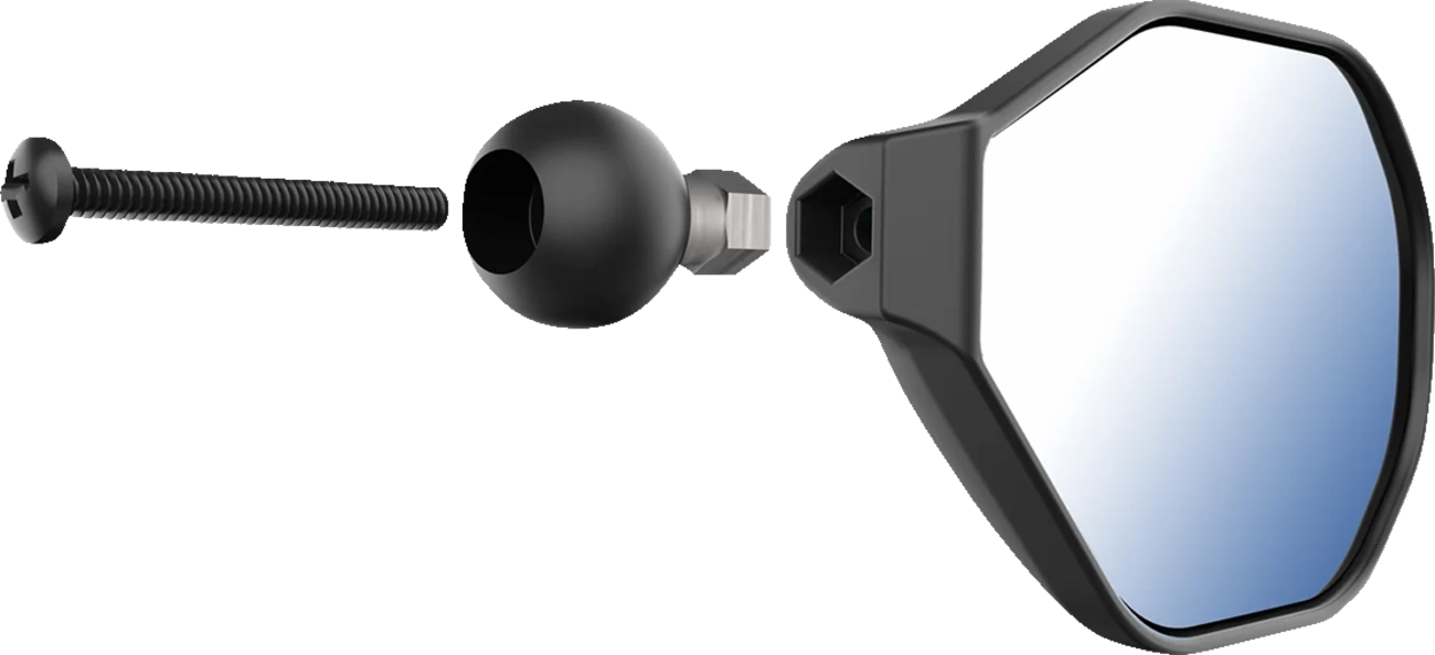 RAM MOUNTS Tough-Mirror™ - Side View - Oval - Black - Right with Ball RAM-B-465RU