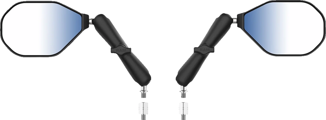 RAM MOUNTS Tough-Mirror™ - Side View - Oval - Black - Left/Right - Long Arm RAM-B-349-M1015-C-46