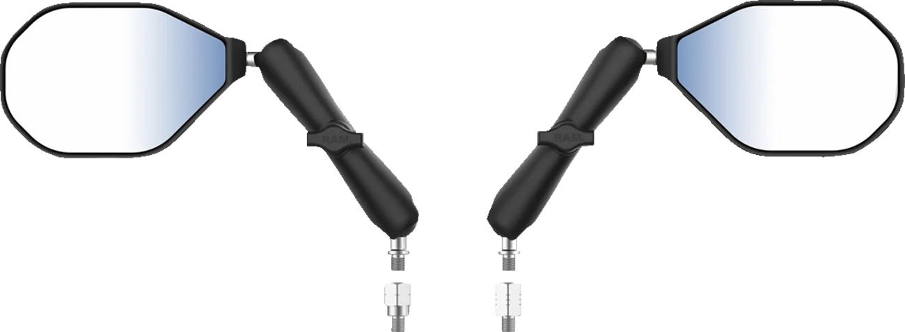 RAM MOUNTS Tough-Mirror™ - Side View - Oval - Black - Left/Right - Long Arm RAM-B-349-RTA-C-465R