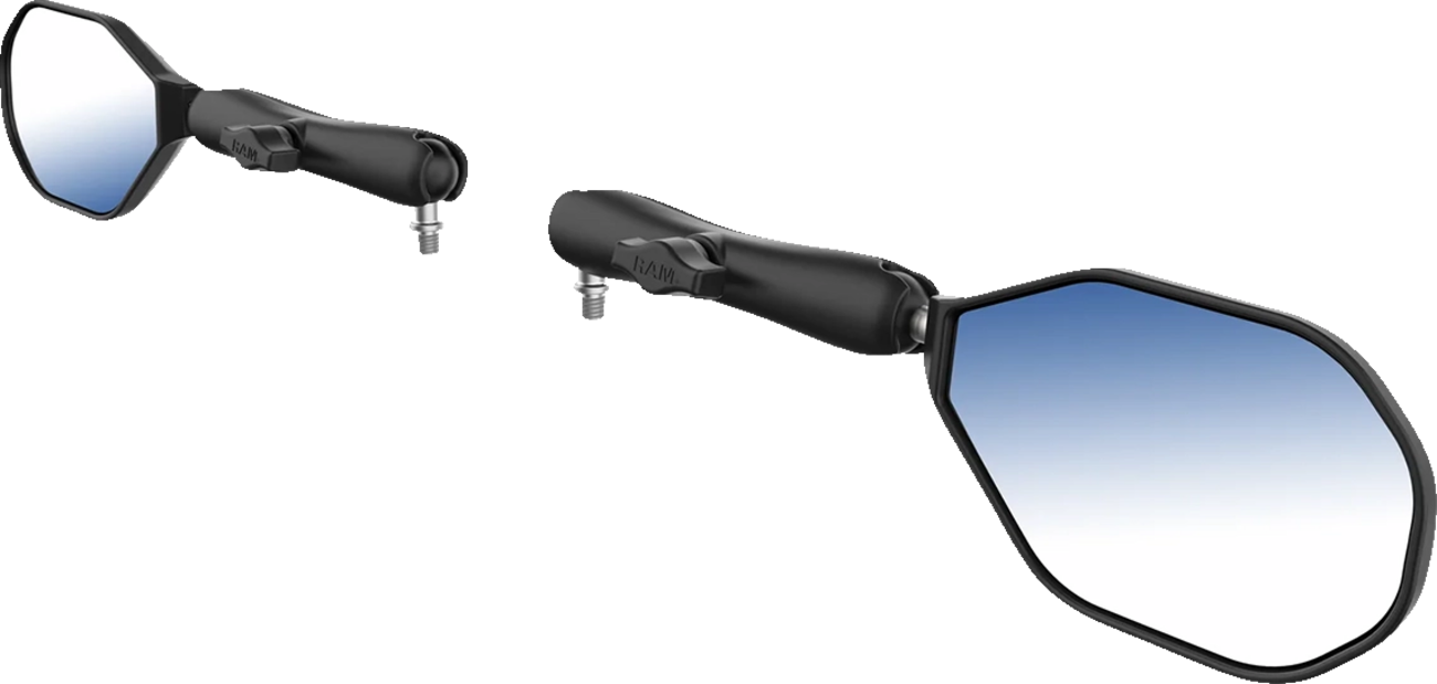 RAM MOUNTS Tough-Mirror™ - Side View - Oval - Black - Left/Right - Long Arm RAM-B-349-C-465RL