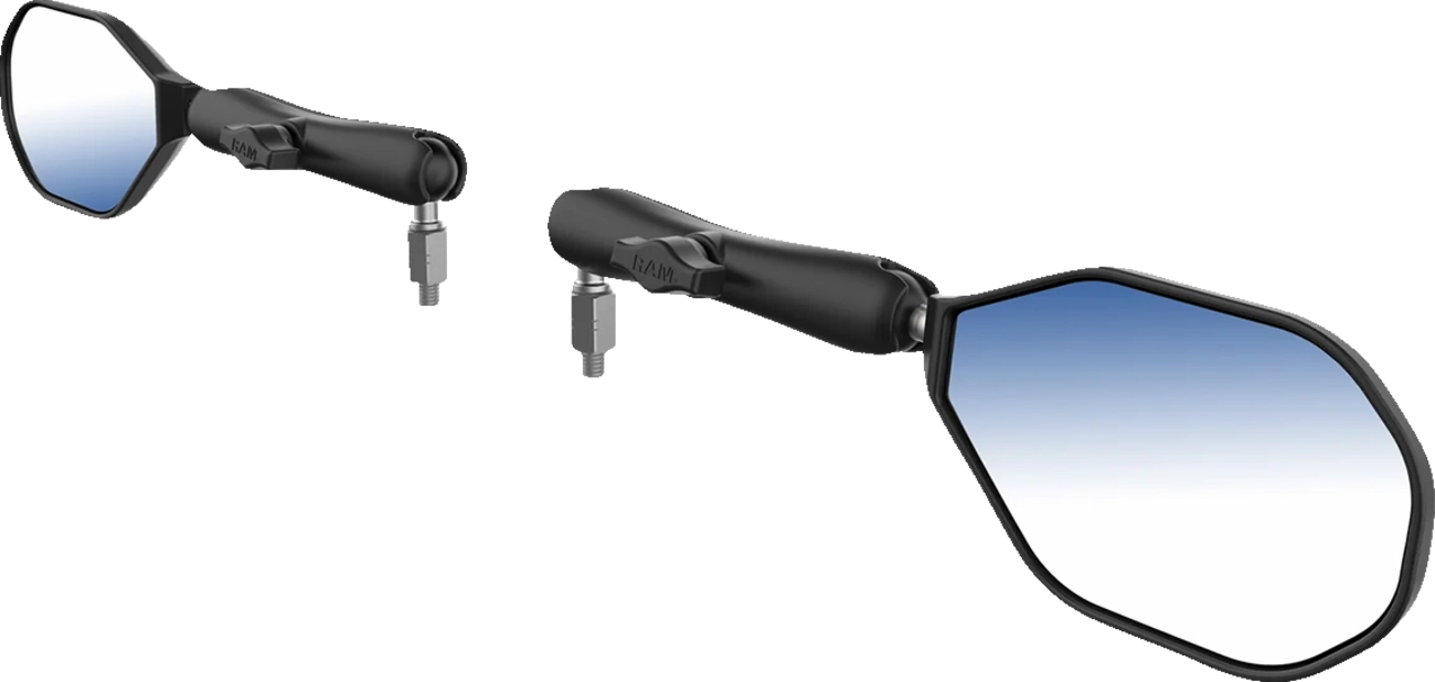 RAM MOUNTS Tough-Mirror™ - Side View - Oval - Black - Left/Right - Long Arm RAM-B-349-M1015-C-46