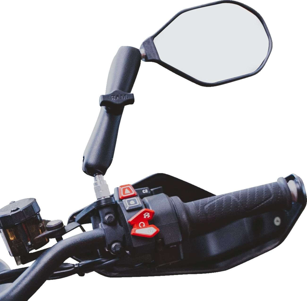 RAM MOUNTS Tough-Mirror™ - Side View - Oval - Black - Right with Ball RAM-B-465RU