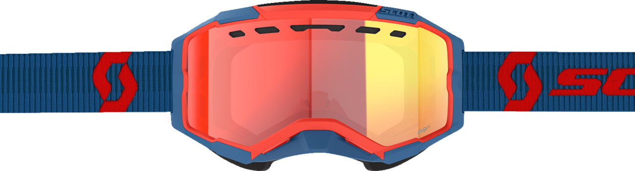 SCOTT Fury LS Snow Cross Goggle - Dark Blue/Neon Red - Light Sensitive - Red Chrome Lens 278604-7698341