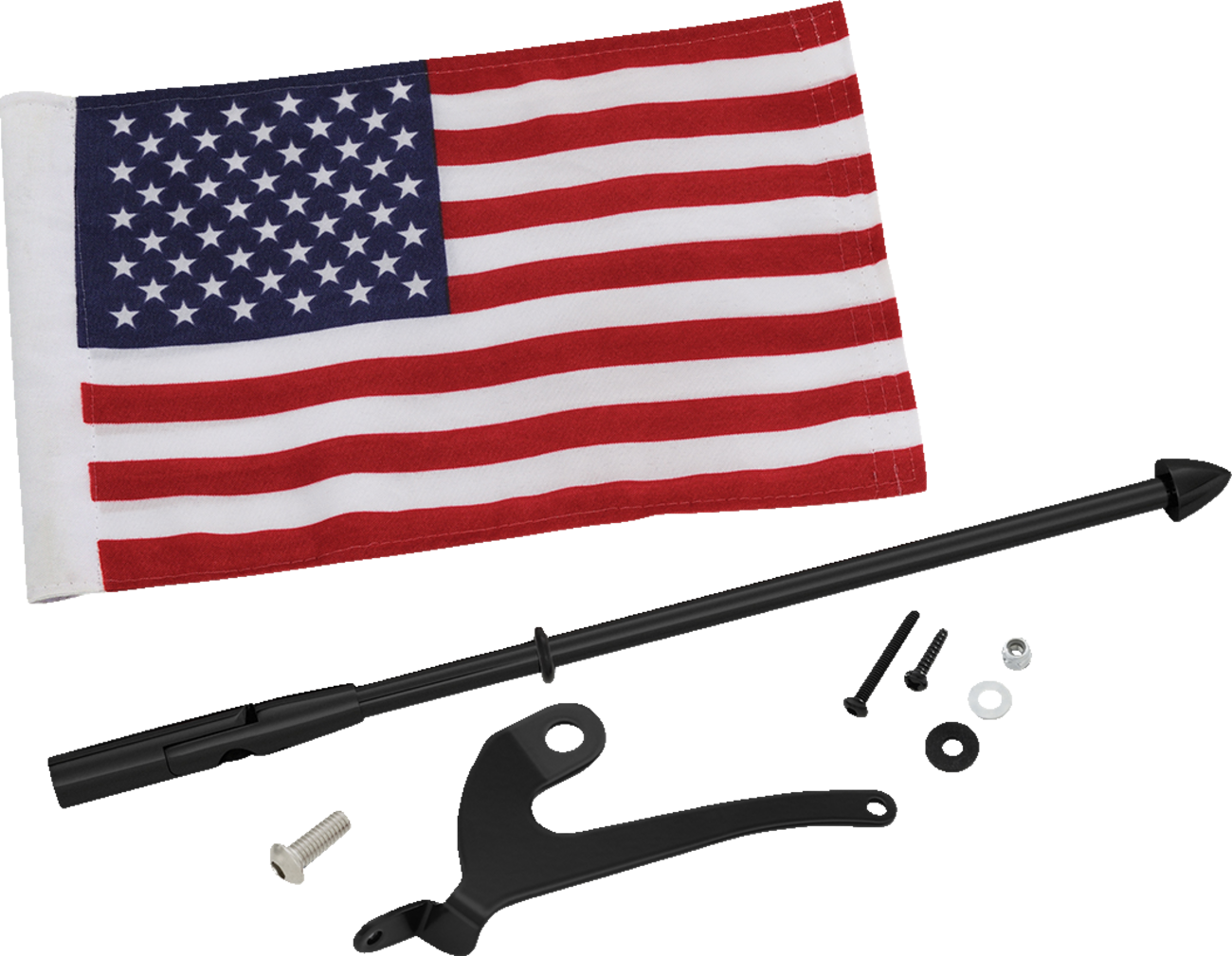 SHOW CHROME Folding Flag Pole - Left - Black - Can-Am - Spyder 41-203LBK