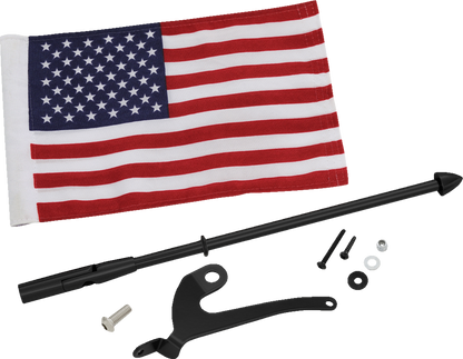 SHOW CHROME Folding Flag Pole - Left - Black - Can-Am - Spyder 41-203LBK