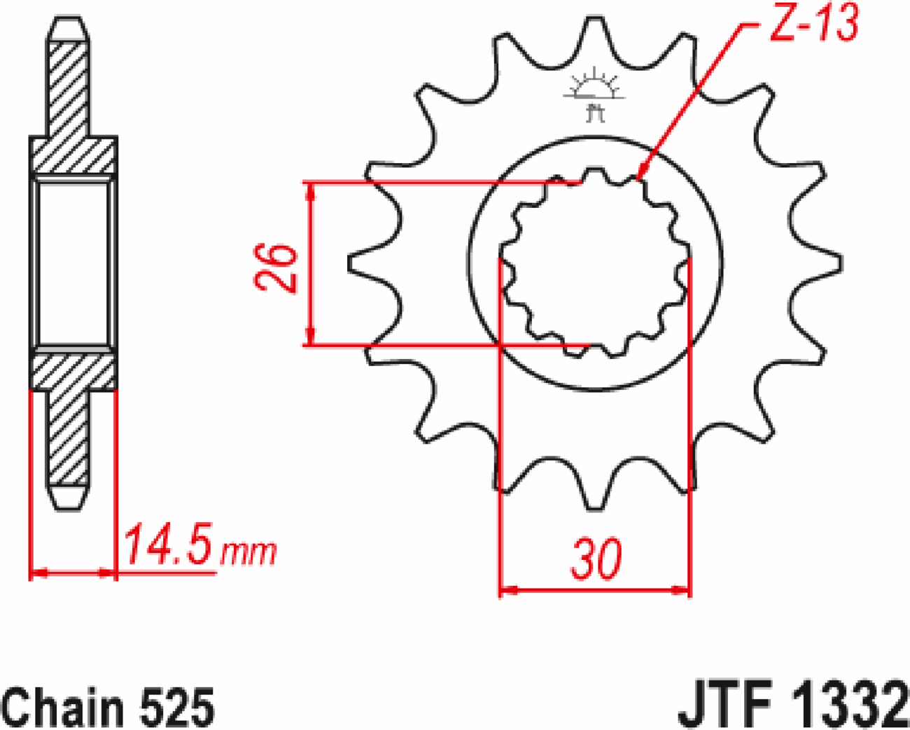 JT SPROCKETS Countershaft Sprocket - 16 Tooth - VFR800 JTF1332.16RB