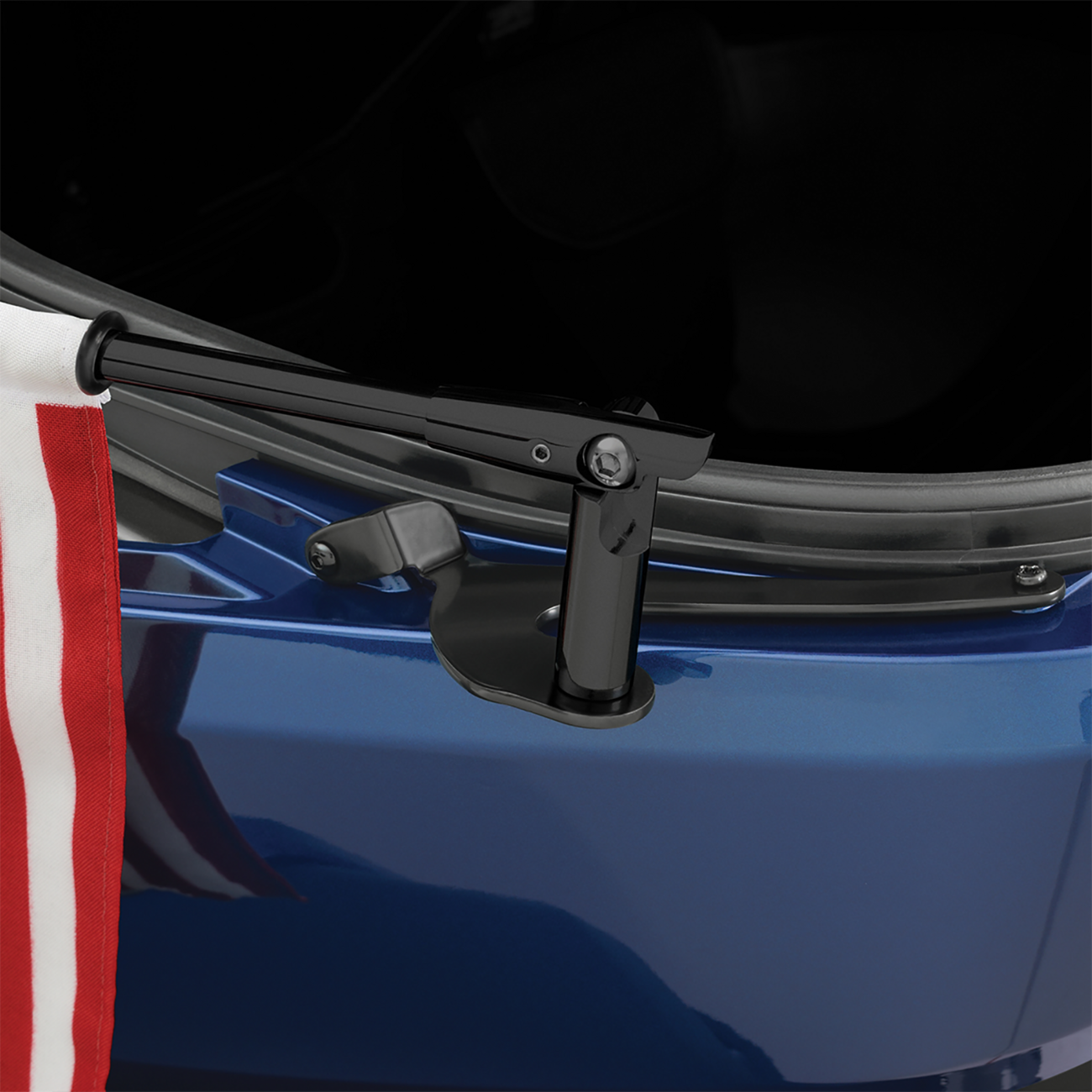 SHOW CHROME Folding Flag Pole - Left - Black - Can-Am - Spyder 41-203LBK