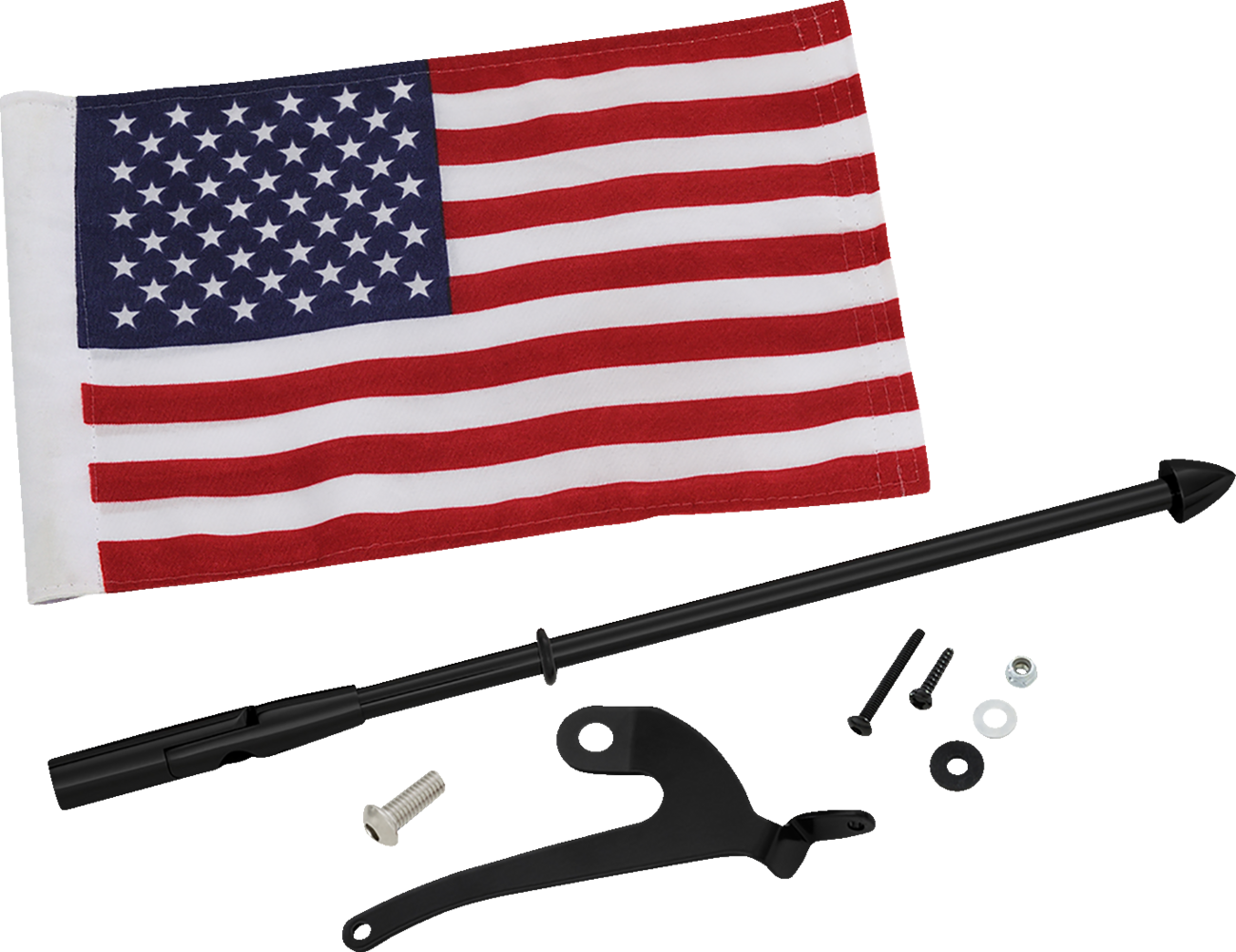 SHOW CHROME Folding Flag Pole - Right - Black - Can-Am - Spyder 41-203RBK
