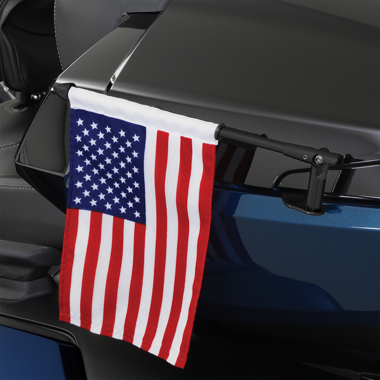 SHOW CHROME Folding Flag Pole - Left - Black - Can-Am - Spyder 41-203LBK